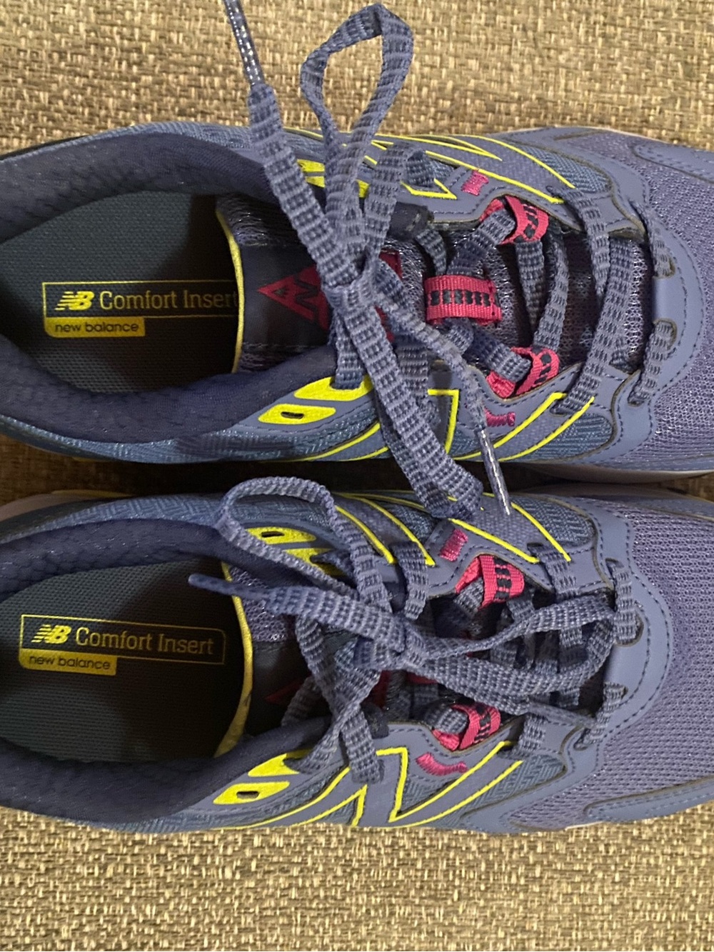 New Balance Purple and Yellow Comfort Insert Sneakers